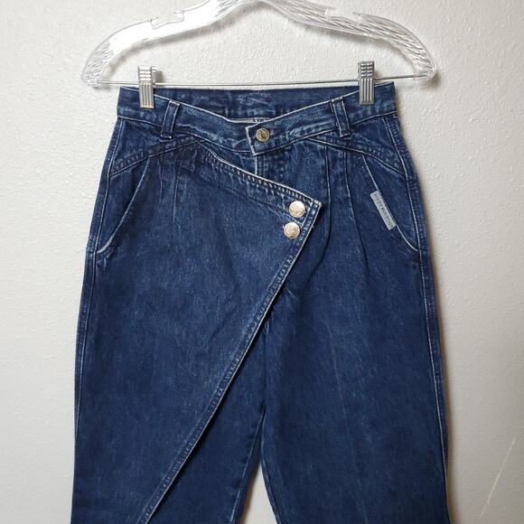 Vintage ROCKIES Waist 27 Blue Western Skirted Jeans - Picture 2 of 11